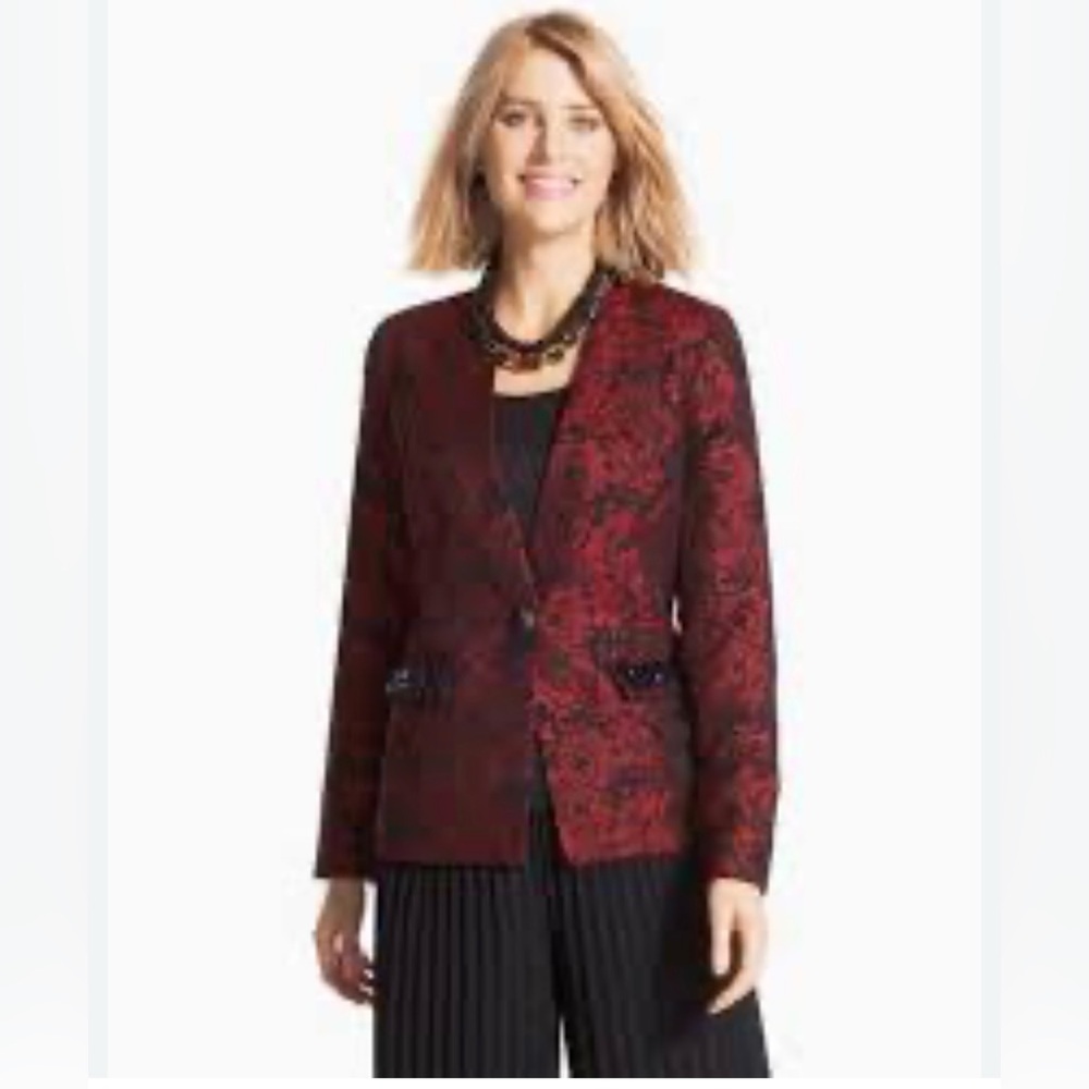 Chicos women blazer Size: 0 Color: Red/ black